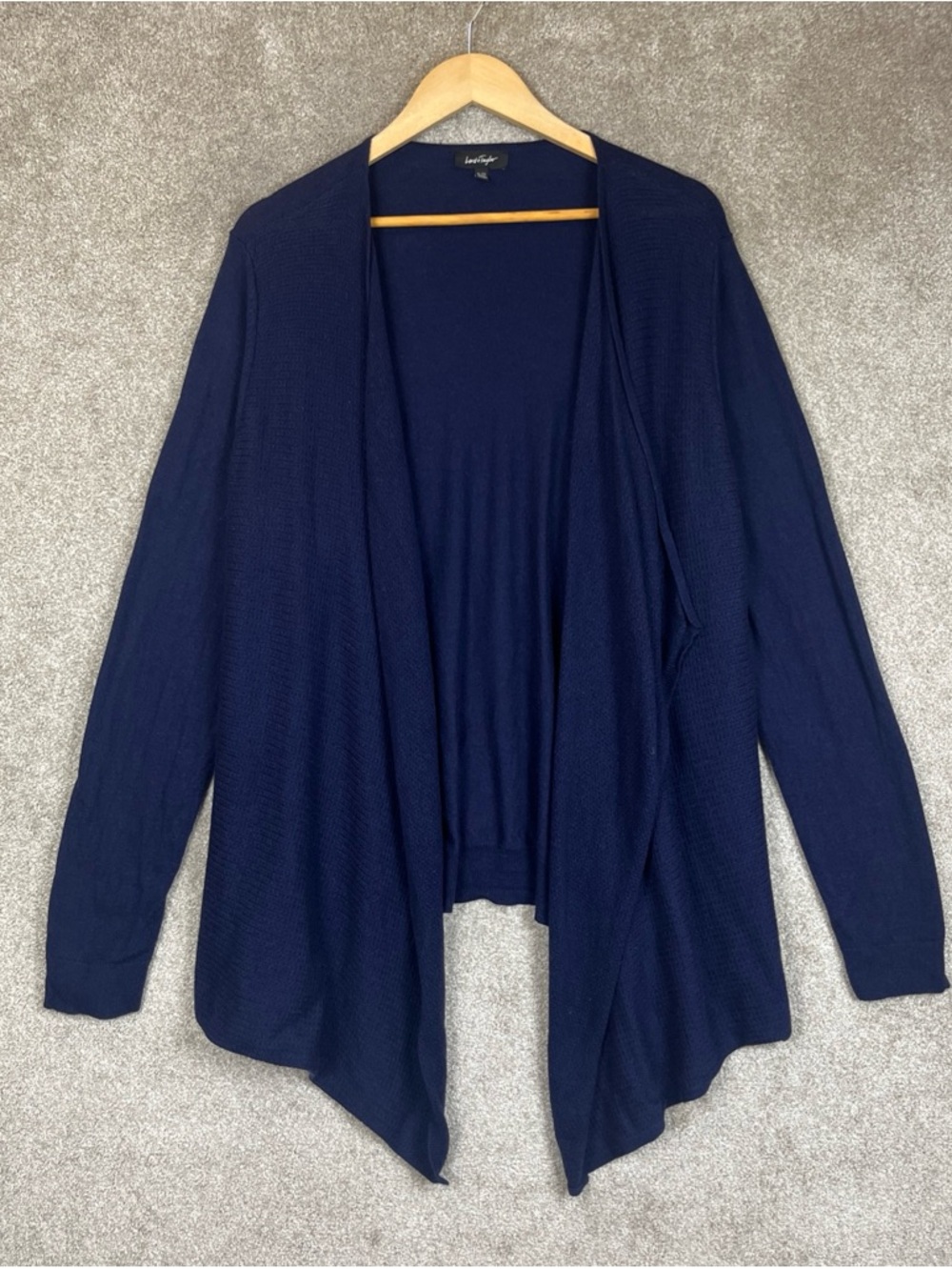 Lord & Taylor Cardigan Womens Extra Large Blue Long Sleeve Open Front- 4588